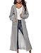 Womens Long Knit Cardigan Sweater Casual Loose Fit Fall Thin Lightweight Long Sleeve Open Cardigan Rib Knit Sweater Grey