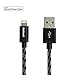 Nekteck Lightning to USB Cable Charger [Apple MFi Certified] Nylon Braided Cord 6.6ft/ 2m Compatible with iPhone X/XS Max/ 8 7/ 7Plus 6s / 6/ Plus SE iPad Pro Air 2 Mini 4/3 iPod 5 More (Black)