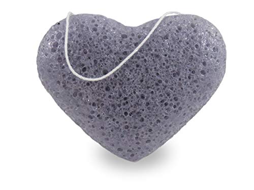 Natural Konjac Facial Sponges (3) Bamboo Charcoal Lavender with Silk Blotting Absorbing Oil Paper 100 Sheets (4 Piece Set)