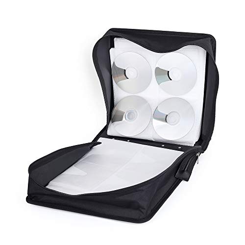 Siveit 400 Capacity CD/DVD Binder VCD Case Wallet Album Box CD Storage Organizer Zipper Carrying Bag Case