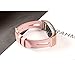 bayite Leather Bands Compatible with Fitbit Charge 2, Replacement Genuine Wristband Straps Women, Pink with Rose Gold Connector Small