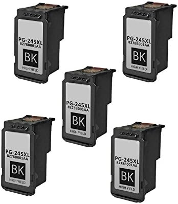 5/Pack PG 245xl Black for Canon Ink cartridges Compatible with: PIXMA MX 492 2420 2520 490