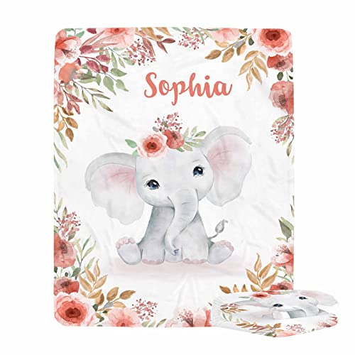 UOZGUY Personalized Baby Blanket with Name for Girl, Custom Super Soft