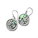 Chuvora 925 Sterling Silver Hummingbird Drinking Flower Nectar Abalone Shell Round Dangle Hook Earrings 1.3