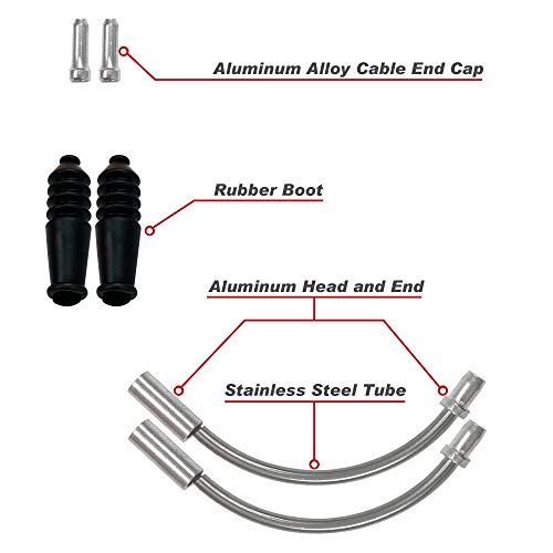 RealiNice V Brake Noodle Cable Guide Pipe with Boot Set (2 Pairs