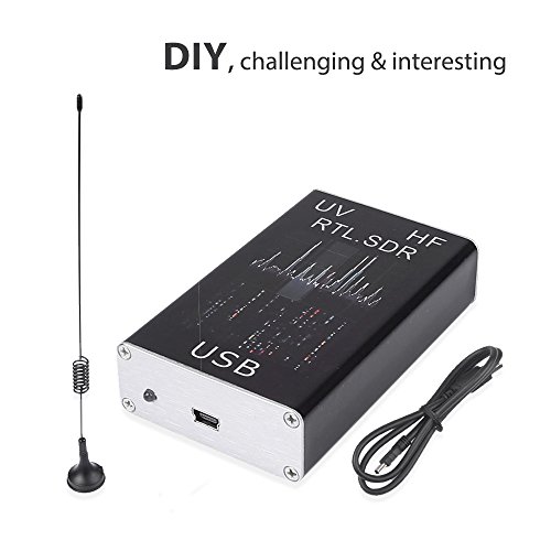 Radioddity DIY 100KHz-1.7GHz Full-Band UV HF FM AM RTL-SDR USB Tuner Receiver Kit, RTL2832U+R820T2 Ham Radio