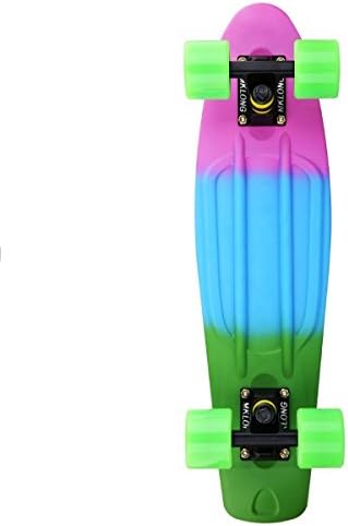 MKL Fade Boards Plastic Skateboard Urban Retro Cruiser Complete (Purple Blue Green)