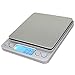 Spirit Digital Kitchen Scale Accuracy Pocket Food Scale Pronto Digital Multifunction Cooking Scale 0.01oz/0.1g 3000g with Back-Lit LCD Display （Silver）