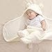 Baby Swaddle Blanket, Baby Registry Search Essential Gift, Hooded Cotton Plush Newborn Receiving Blanket, Cute Bear Sleeping Bag Sack for Baby Boys and Girls