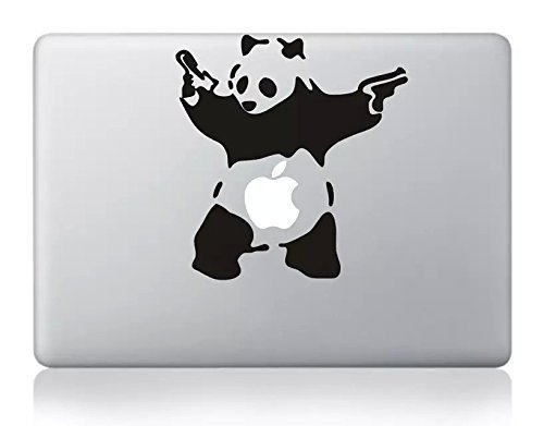 Cartoon Banksy Panda Character Removable Vinyl Skin Apple Sticker Laptop Sticker Macbook Decal Computer Sticker Cover for Macbook Air Pro Retina 11 13 15 inch