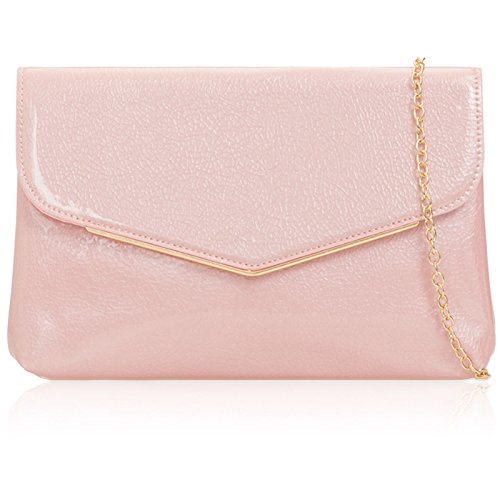 rose gold envelope clutch bag