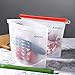 Reusable Silicone Food Storage Bags -2xLarge 1500ml, 4xMedium 1000ml, free freezer Bags,with 2 bonus gift, Leakproof, Dishwasher Safe, Microwave Freezer, Maintain Freshness and Food Quality