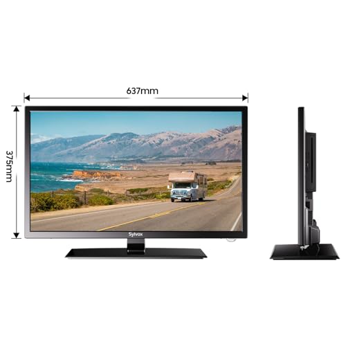 SYLVOX RV TV, 27-Inch 12 Volt Television, Smart Google TV, Full HD 1080P, DVD Built-in, 178° Wide Viewing, HDMI & USB Ports, AC/DC, Wide Voltage Protection, Trailer Seies