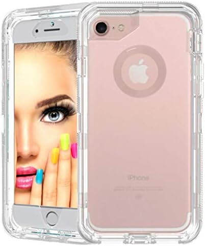 SINYONG Case Compatible iPhone 8 iPhone 7 case Crystal clear Heavy Duty Hybrid Shockproof Full-body Armor Defender Protection Phone Case for iPhone 6/6s7/8 4.7 inch -Clear