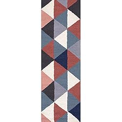 nuLOOM Bianca Triangles Wool Area Rug, 2 ft x 6