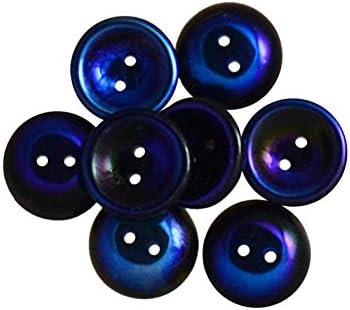 4pcs Czech Pressed Glass Cup Button Beads 2-Hole, 14mm, Jet Full Azuro