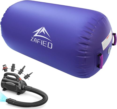 Air Rolle Turnen, Air Roll Aufblasbare Air Barrel Gymnastik Yoga Rolle mit Luftpumpe Tumbling Matten Trainingsmatte Gymnastikmatte Fitnessrolle