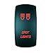 QUNQI STAR 5 pin Laser Backlit Rocker Switch Rock Lights 20A 12V On/Off LED Light Toggle Switch with Jumper Wires Set（SPOR Lights,Red）