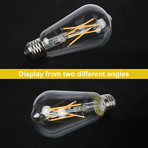 Ascher Dimmable LED Edison Bulbs 60 Watt Equivalent, Eye Protection Led Bulb with 95+ CRI, Warm