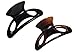 Parcelona French Cut Out Set of 2 Small Shell N Black Cellulose Acetate Jaw Hair Claw Clip Clamp Clutcher