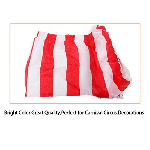 JINSEY 4 Pack Red and White Striped Table Skirt Carnival Circus Theme Party Decorations & Suppliers - Thumbnail 3