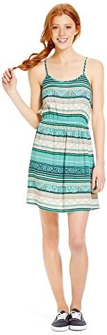 Women's Green Stripe Spaghetti Strap Short Dress