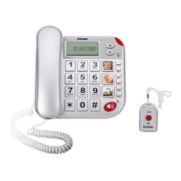 Brondi Notfalltelefon für Senioren mit Fernbedienung, Personenschutzstecker SOS 118 Funknotruf Funkalarm Personenschutzstecke
