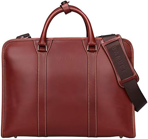 Banuce Vintage Brown Leather Briefcase for Men Tote Attache Case Messenger Bag