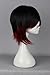 COSPLAZA Cosplay Wigs Short Black Red Girl Anime Show Heat Resistant Party Hair (Black/Red)