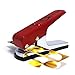 Pick-a-Palooza DIY Guitar Pick Punch Gift Pack - Premium Pick-Maker with Leather Key Chain Holder, 4 Strips and a File - Red