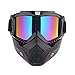 Motorcycle Goggles Mask Detachable, Harley Style Protect Padding Helmet Sunglasses, Road Riding UV Motorbike Glasses
