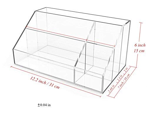 Acrylic Makeup Palette Organizer, Premium Quality Cosmetics Storage Box with Large Capacity by Boxalls
