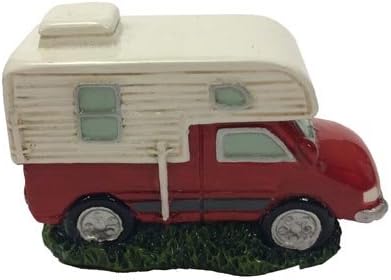 Country Axentz Pickup Truck RV Camper Miniature Collectible Figurine, 2.5"