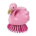 MLWYQOJ Flamingo Themed Kitchen Dish Scrubber - Plastic Palm Grip Scrub Brush with Nylon Bristles
