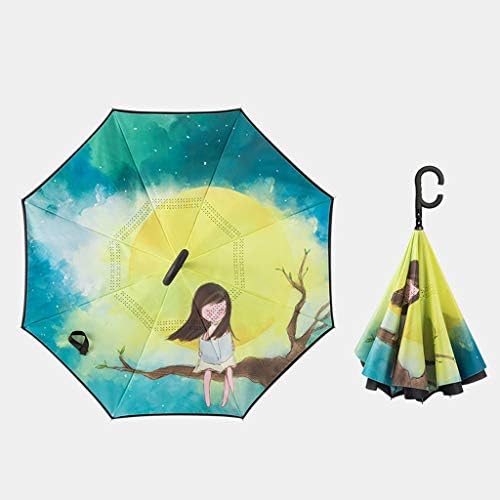 Pjys 防風傘 C型ハンドル折りたたみ傘付き倒立傘 長さ80cm Midlothiantsi Org