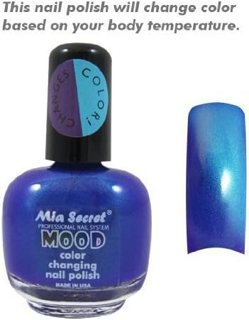 Mia Secret Mood Nail Lacquer Color Changing Nail Polish Teal Blue Morado To Azul