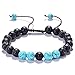 Adjustable Lava Rock Stone Essential Oil Anxiety Diffuser Bracelet Turquoise Bracelet Aromatherapy, Relax, Balance, Energy Reiki Bracelet for Men/Women