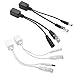 OdiySurveil 2Kits Passive PoE Injector and Splitter Kit with 5.5x2.1 mm DC Male and Female Connector(White and Black)