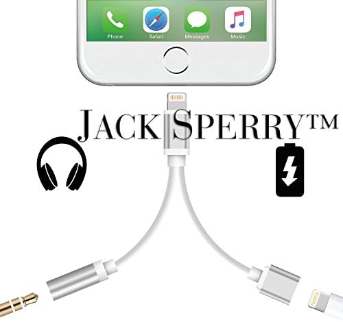2 in 1 iPhone 7 Adapter, JACK SPERRY Lightning to Charger and Lightning to 3.5mm Aux Earphones Jack Cable Audio Adapter for iPhone 7 / 7 Plus [No Calling Function and No Music Control] - various color