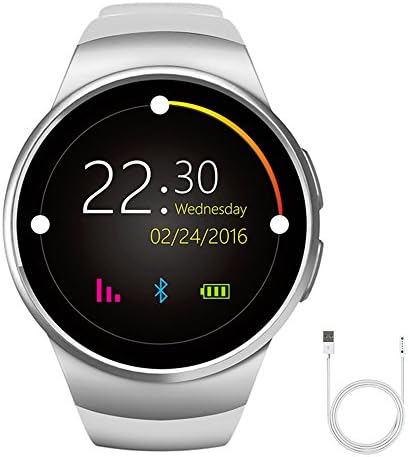 Smart Watch Pedometer Heart Rater Cell Phone Bluetooth Smart Watches for Android and IOS Smartwatch (Silver)