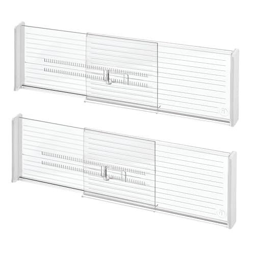 iDesign Recycled Plastic Adjustable Drawer Dividers–- Set of 2 - Clear