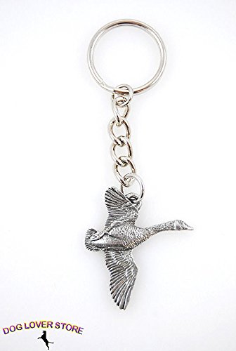 PP Canada Goose Flying Bird Keychain Pewter