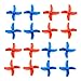 EUDAX 4 Sets 4-blade FPV Propeller Red / Blue CW CCW Props for Tiny Whoop Inductrix H36 E010 RC Micro Quadcopter