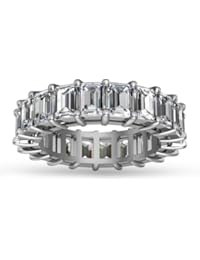 5.00 ct Emerald Cut Diamond Eternity Wedding Band Ring in 14 kt White Gold