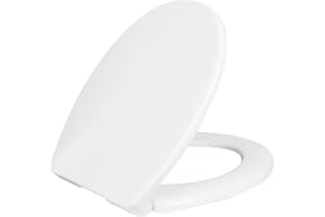LUXE TS1008R Round Comfort Fit Toilet Seat with Slow Close, Quick Release Hinges, and Non-Slip Bumpers (White)