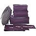 Hopsooken Travel Organizer Luggage Compression Pouches, Wine Red (7-Piece Set)