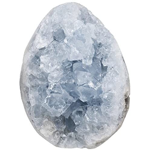 Nupuyai Natural Celestite Crystal Druse Rough Stone Irregular Crystal Cluster Druzy Piece Reiki Healing Stone Decoration