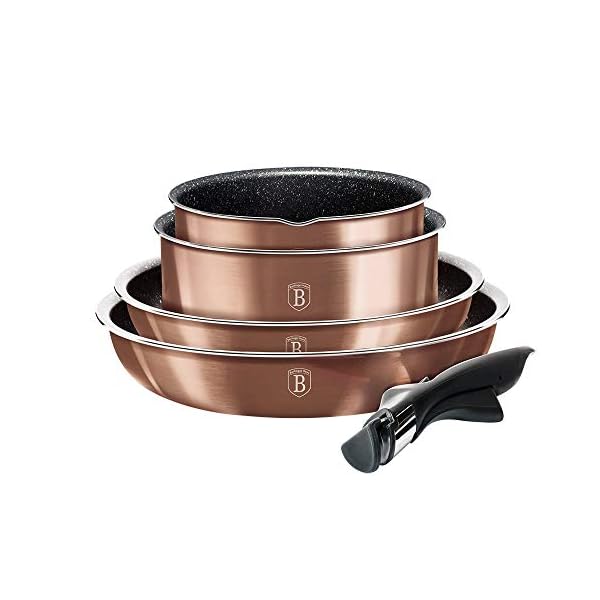 9-Piece-Cookware-Set-with-Marble-Coating-CLICK-COOK-BERLINGER-HAUS-METALLIC-LINE-BH-6147 9-Piece Cookware Set with Marble Coating CLICK & COOK BERLINGER HAUS METALLIC LINE BH-6147