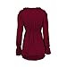 SUNNOW Women's V-Neck Long Sleeve Casual Loose T-Shirt Blouse Top (XL, Wine Red)