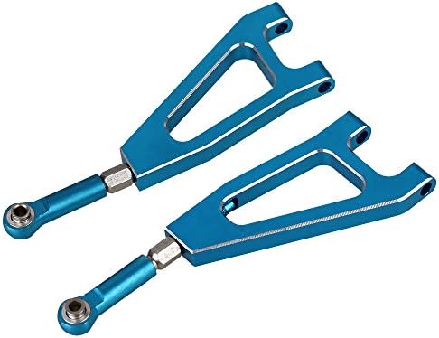 Mxfans 2 PCS Aluminium Alloy 860002 Blue Front Upper Suspension Arm for HSP RC 1:8 Model Car